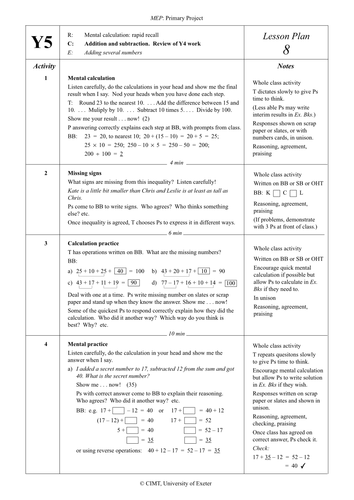 Yr 5 Add &Subtract (Yr 4 review) : Lesson 8