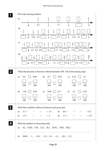Yr 5 Decimals : Lesson 29