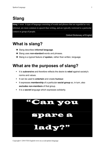 Spoken Language Study Teaching Resources 11- 20