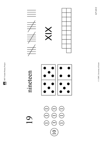 Number bonds and sums to 19, lesson 1