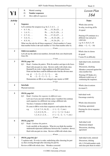 Number sequences