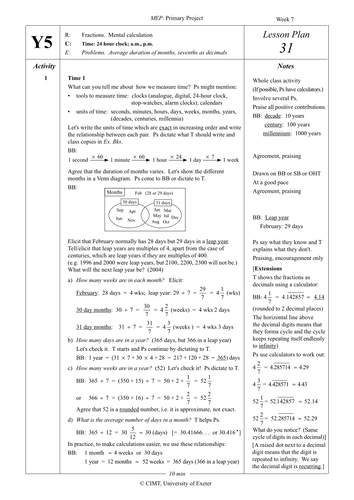 Yr 5 Time : Lesson 31