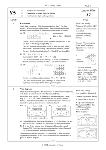 Yr 5 Calculation : Lesson 39
