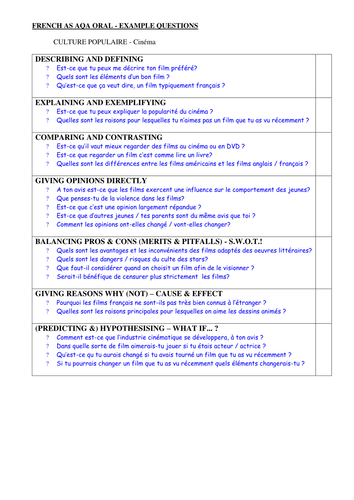 AS AQA example oral questions