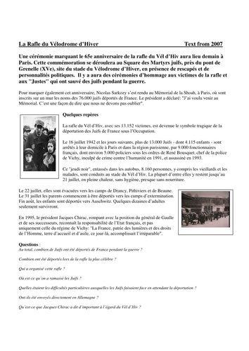 Velodrome d'hiver text