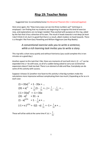 Extending the Binomial Theorem Lesson