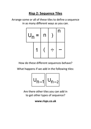 Sequence Tiles - lesson , worksheet