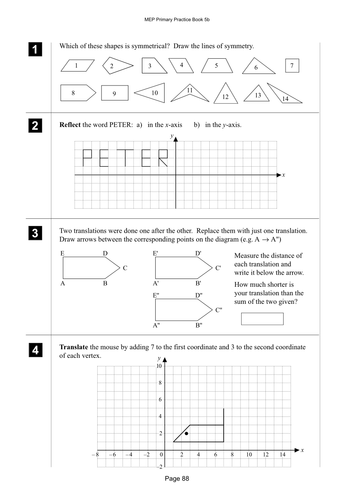 Yr 5 Reflection and translation : Lesson 88