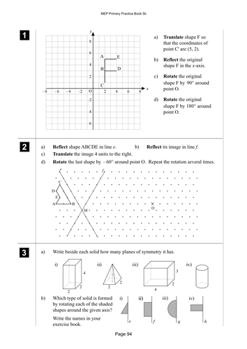 Yr 5 Geometric Translation : Lesson 94