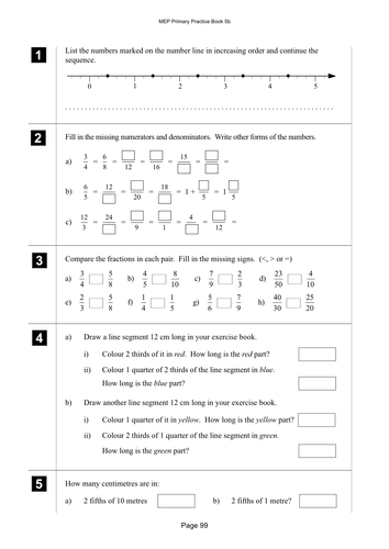 Yr 5 Comparing fractions : Lesson 99