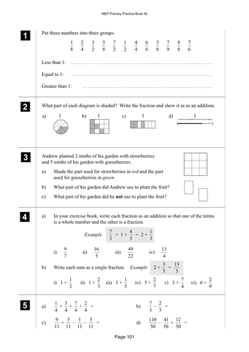 Yr 5 Fractions : Lesson 101