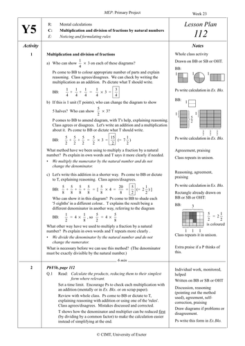 Yr 5 Fractions : Lesson 112