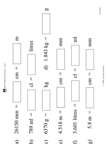 Yr 5 Decimals : Lesson 122