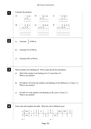 Yr 5 Decimals :Lesson 124