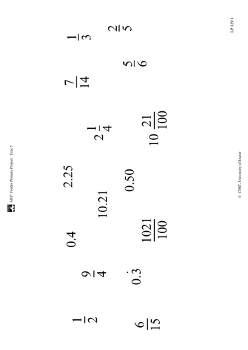 Yr 5 Decimals : Lesson 129