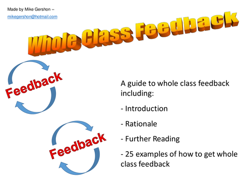 The Whole Class Feedback Guide