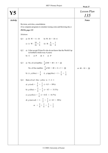 Yr 5 Revision : Lesson 135