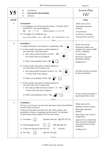 Yr 5 Probability : Lesson 141