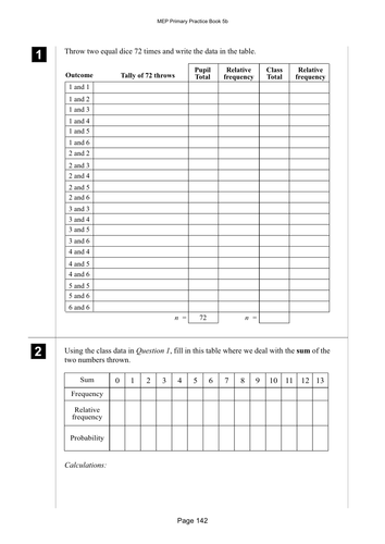 Yr 5 Probability : Lesson 142