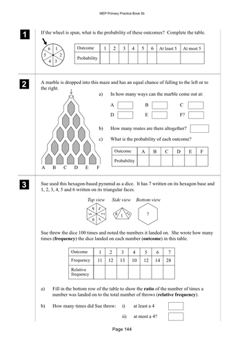 Yr 5 Probability : Lesson 144