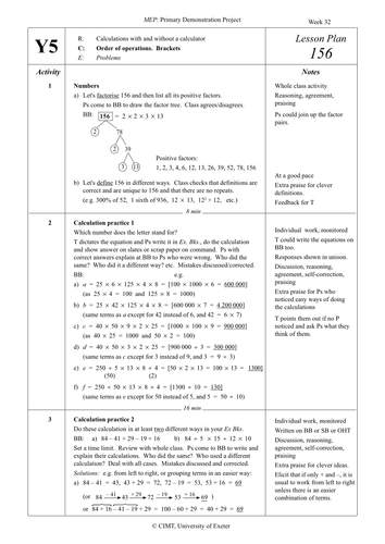 Yr 5 Order of Operations : Lesson 156