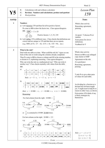 Yr 5 Number : Lesson 159