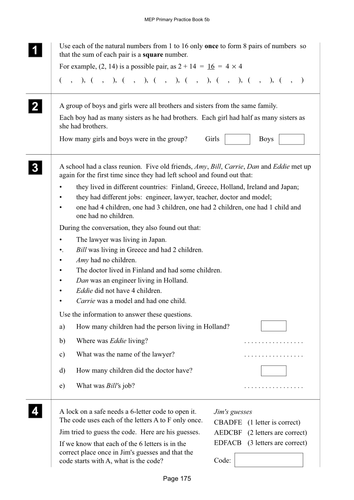 Yr 5 Investigation : Lesson 175