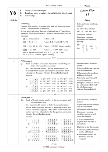 Yr 6 Multiplication and division : Lesson 11