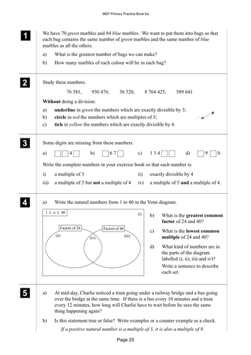 Yr 6 Factors : Lesson 20