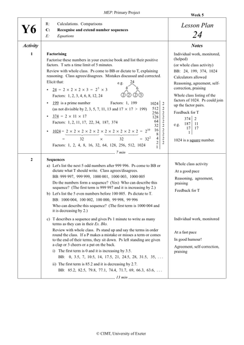 Yr 6 Sequencing : Lesson 24