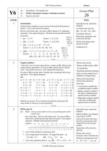 Yr 6 Addition & Subtraction : Lesson 26