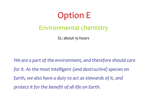 Environmental Chemistry