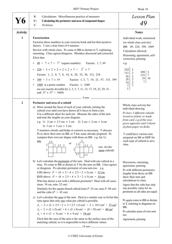 Yr 6 Measures : Lesson 49