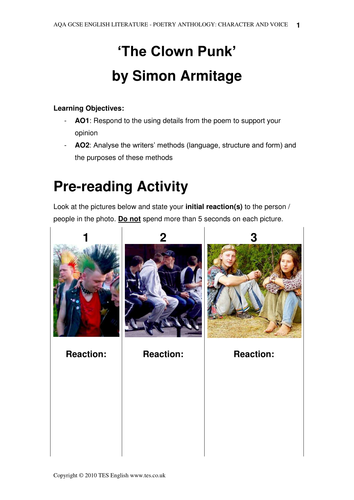 'The Clown Punk' by Armitage Teaching Resources