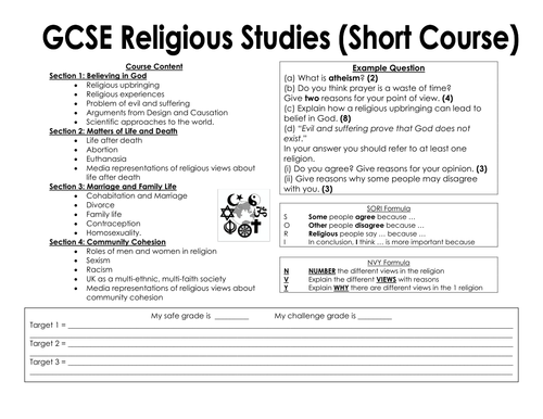 Front of Exercise Book Information Sheet