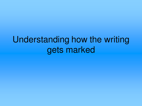 writing assessment AQA mark scheme