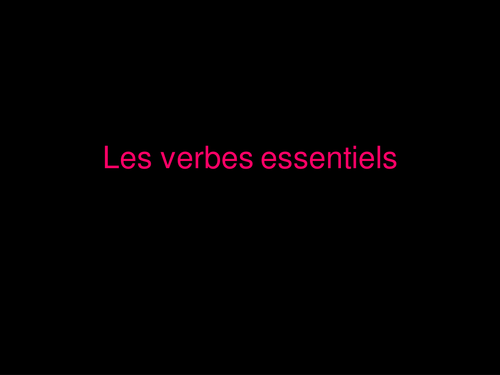 Present - Irreg Verbs (avoir, aller, faire, etre)