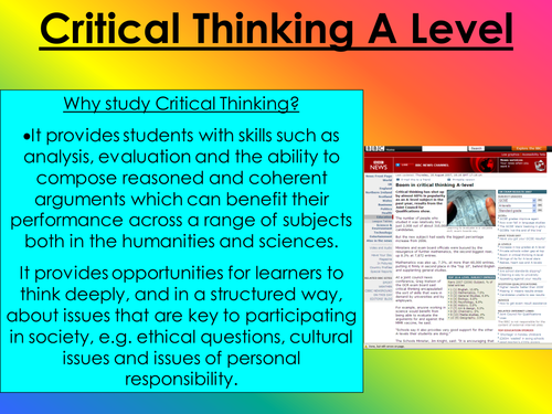 critical thinking a level spec