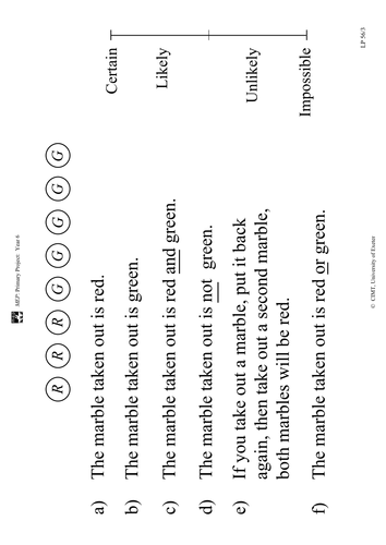 Yr 6 Probability : Lesson 56