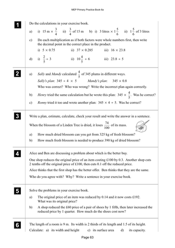 Yr 6 Fractions : Lesson 63