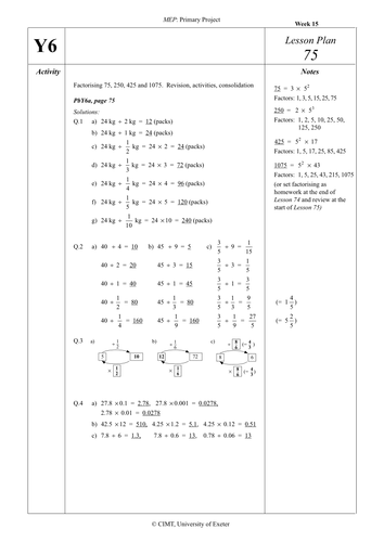 Yr 6 Revision : Lesson 75