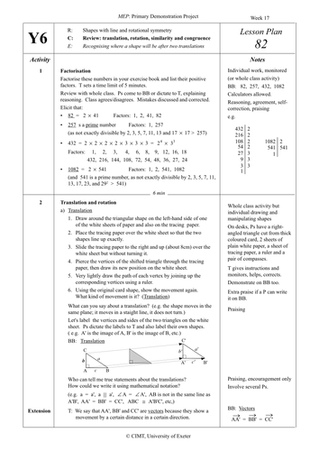 Yr 6 Shape : Lesson 82
