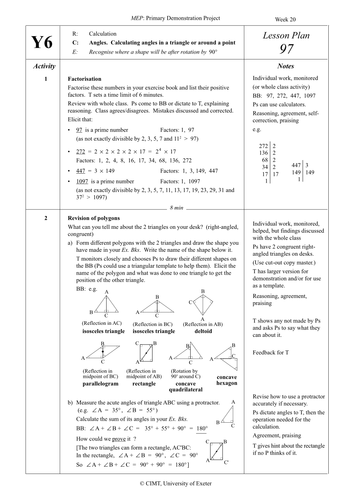Yr 6 Angles : Lesson 97