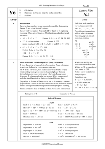 Yr 6 Measure : Lesson 102