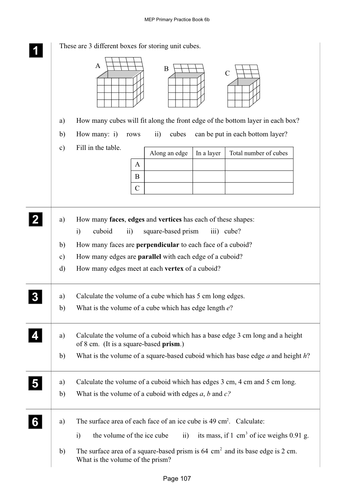 Yr 6 Volume and Area : Lesson 107