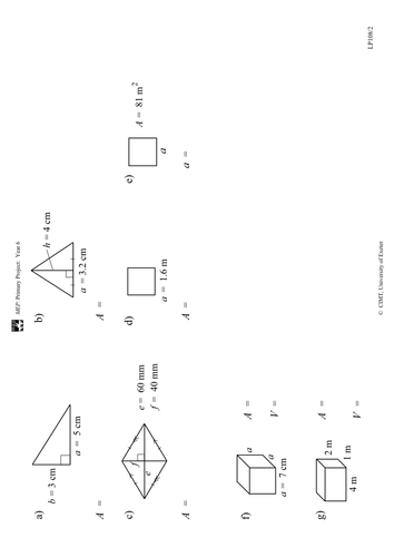 Yr 6 Volume and Area : Lesson 108