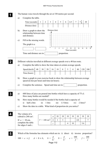 Yr 6 Ratio and proportion : Lesson 112