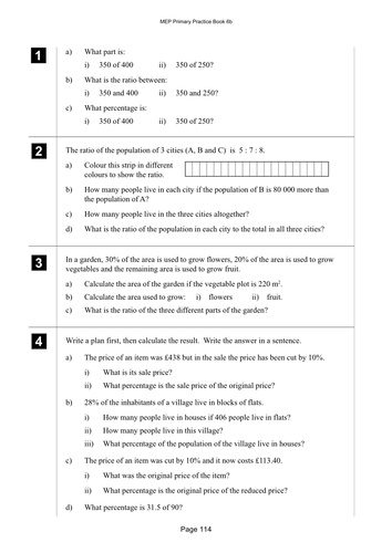 Yr 6 Percentages : Lesson 114