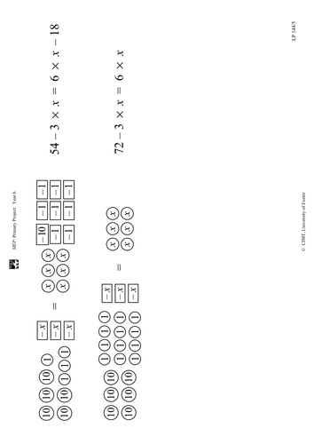 Yr 6 Equations : Lesson 144