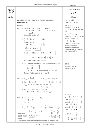 Yr 6 Revision : Lesson 145